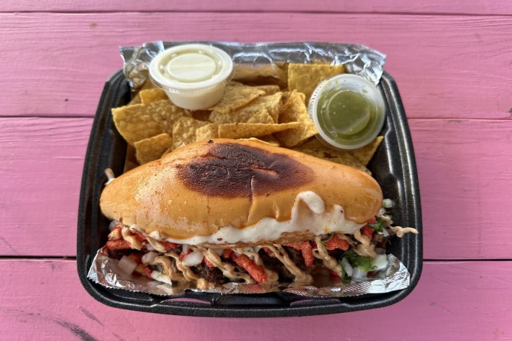 hot cheeto birria torta 