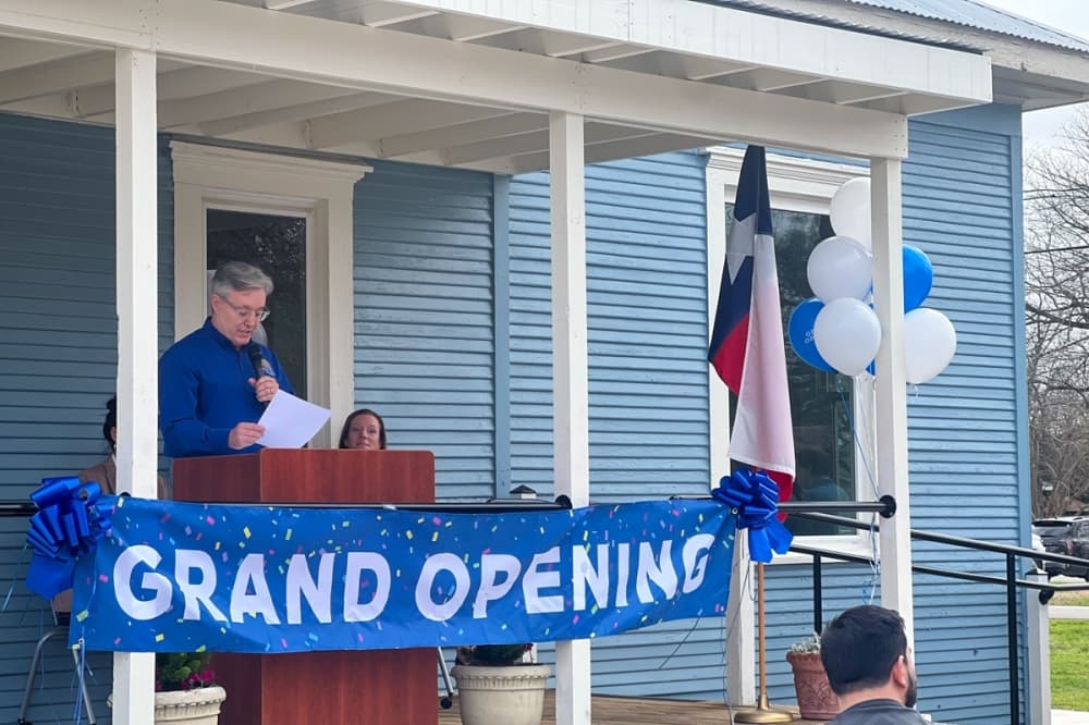 Bill Barry, administrative coordinator for the Rock Haus Foundation speaking