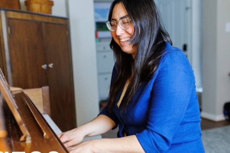 Woman playing piano