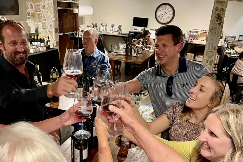people at wine tasting event