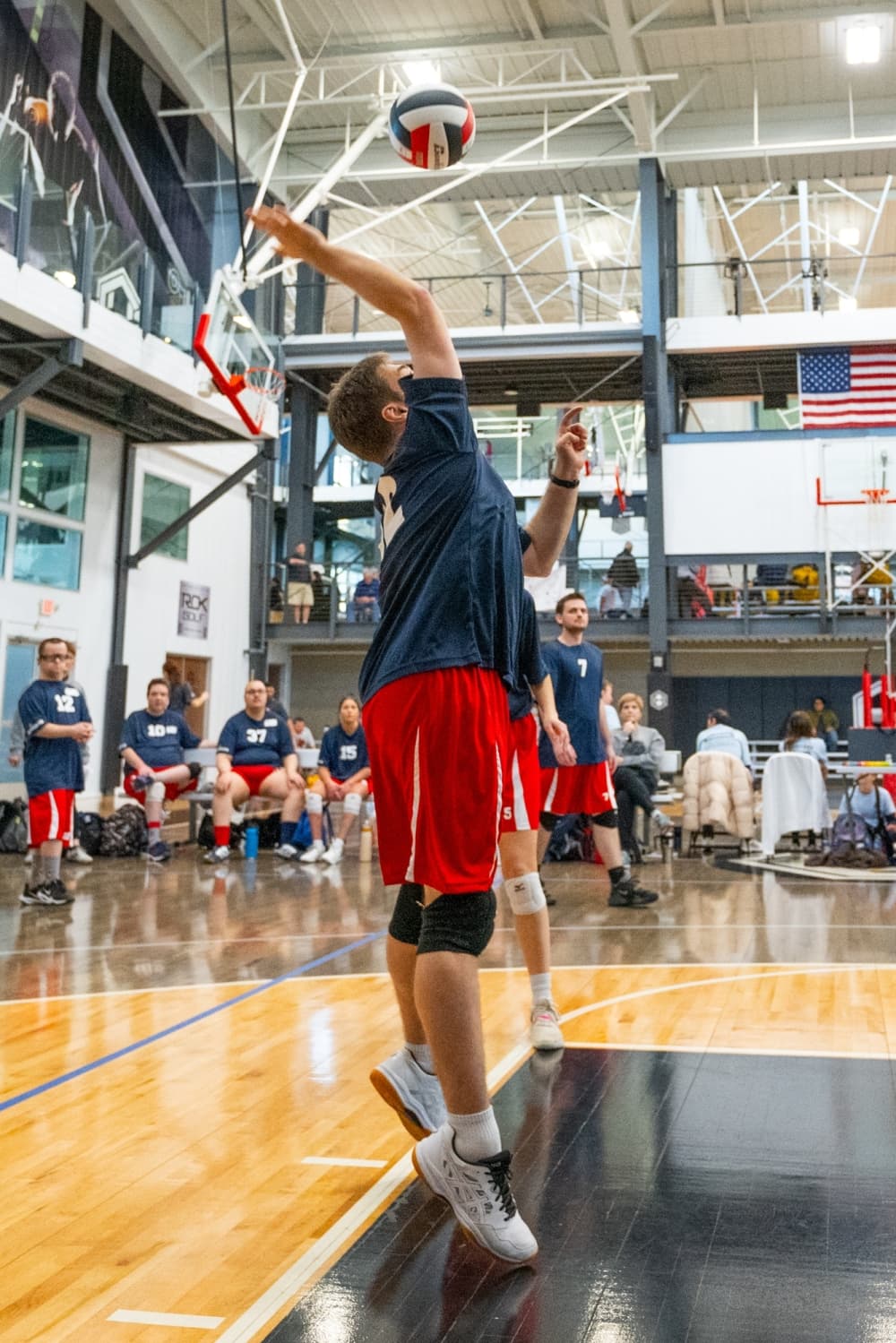 athlete playing volleyball