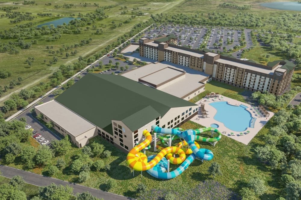 Rendering of the Great Wolf Lodge opening in Webster. (Courtesy Great Wolf Lodge)
