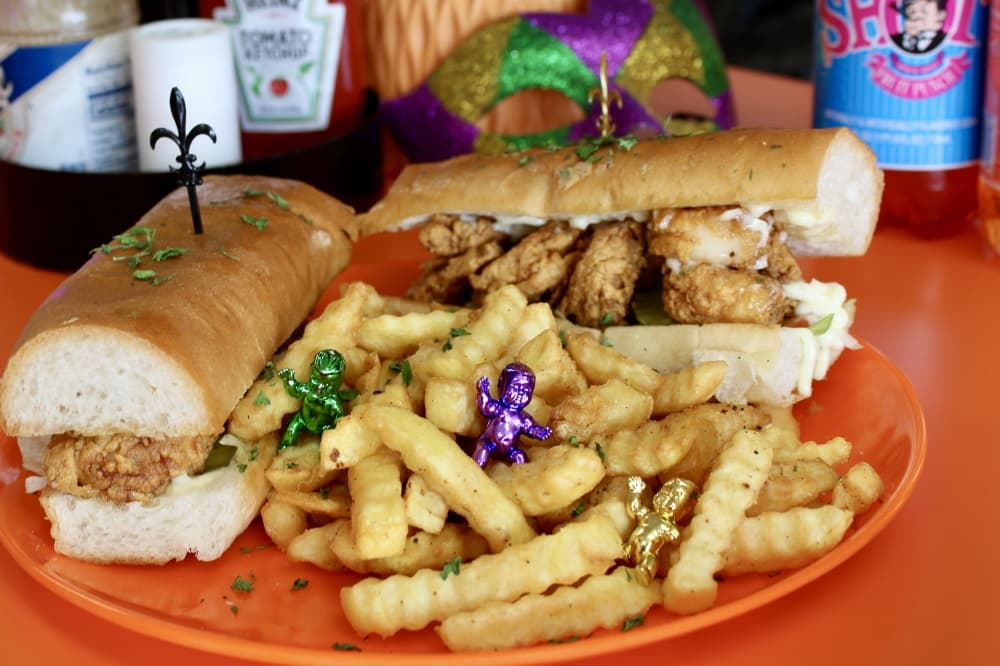 Shrimp PoBoy with fries