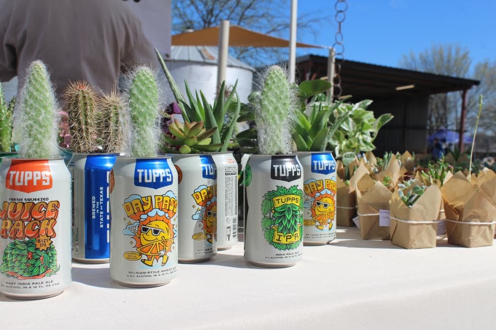 Plants in Tupps Brewery cans