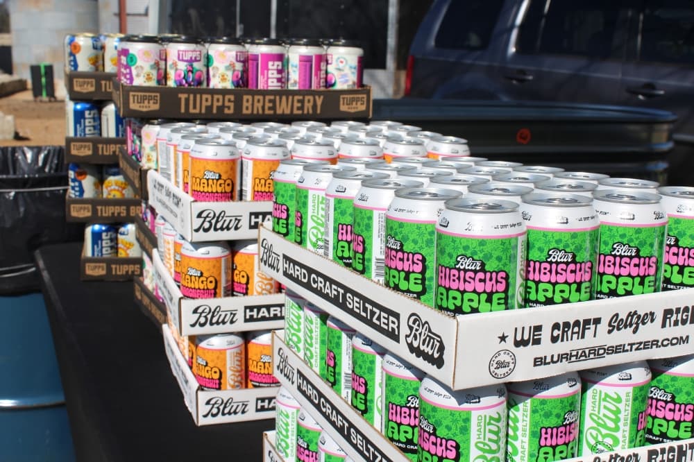 Cans of beer and seltzer