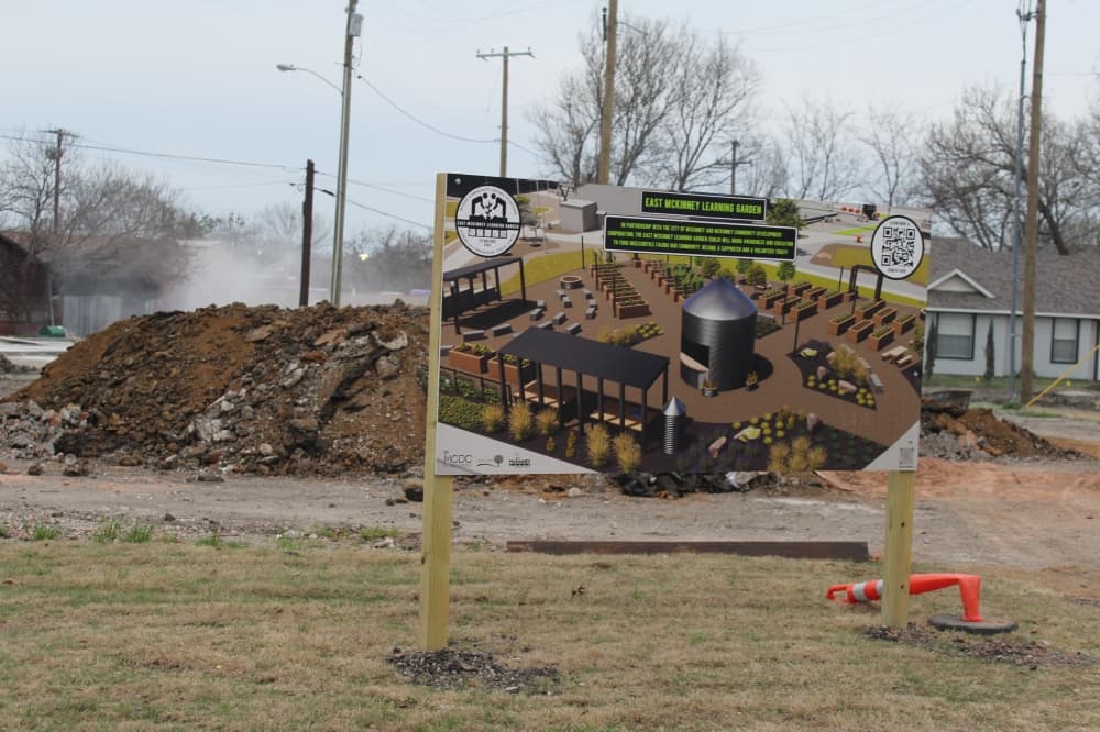 East McKinney Learning Garden sign