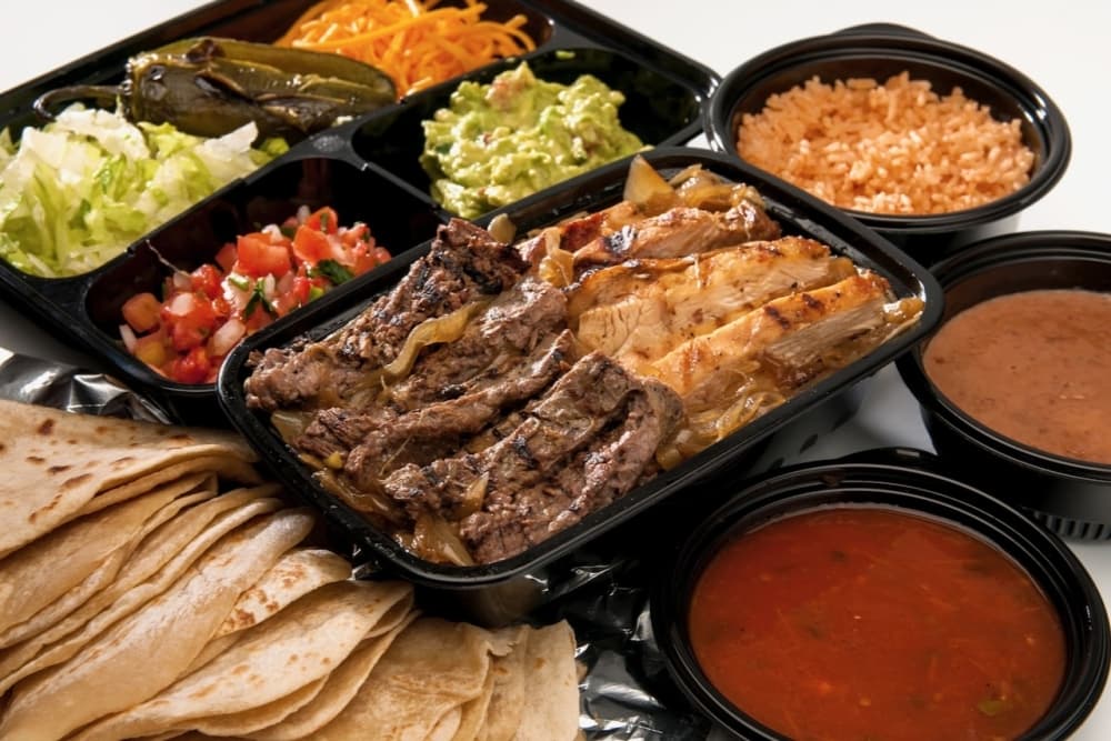 This is a photo of a fajita spread