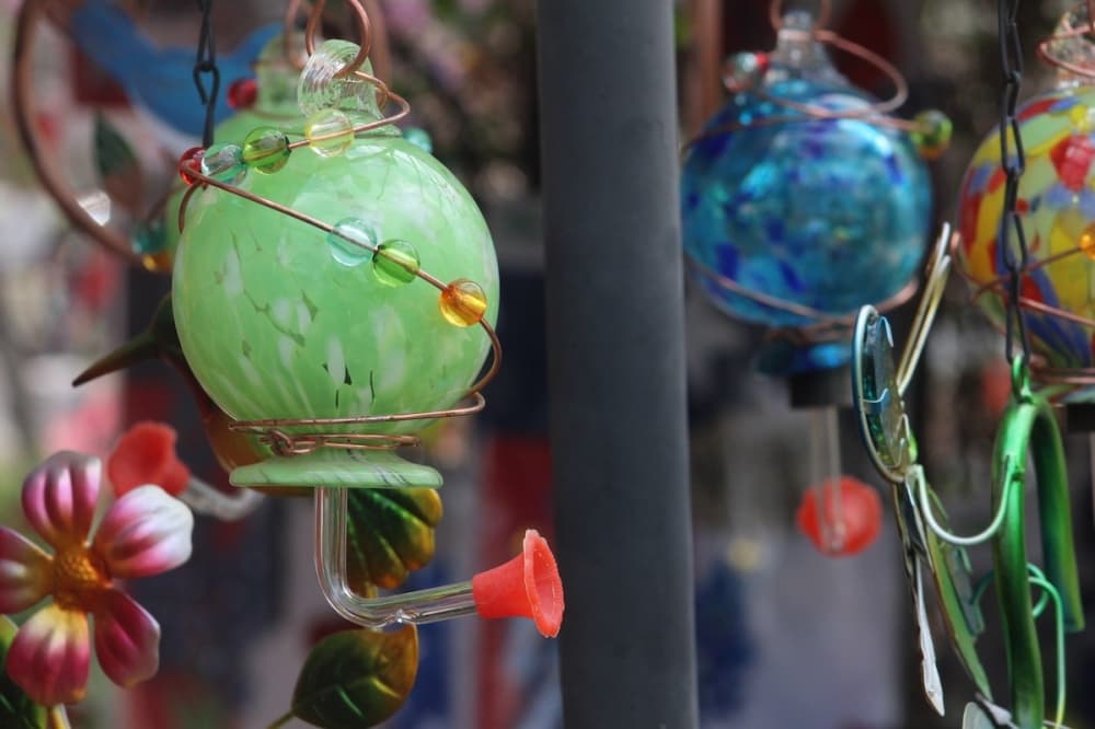 Glass Hummingbird feeder