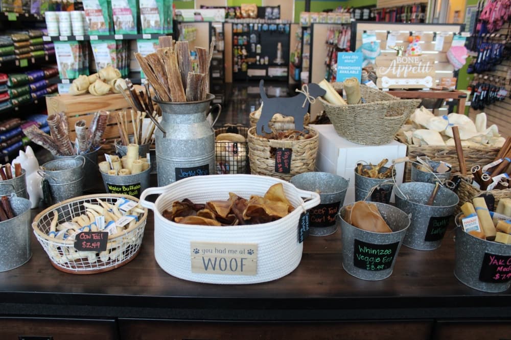 A display of dog chews. 