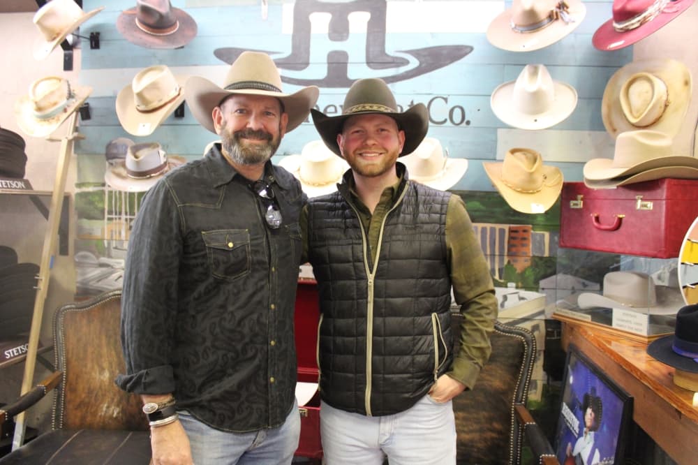 Owners Mike Buchanan and Brand Jolly at McKinney Hat Company. 