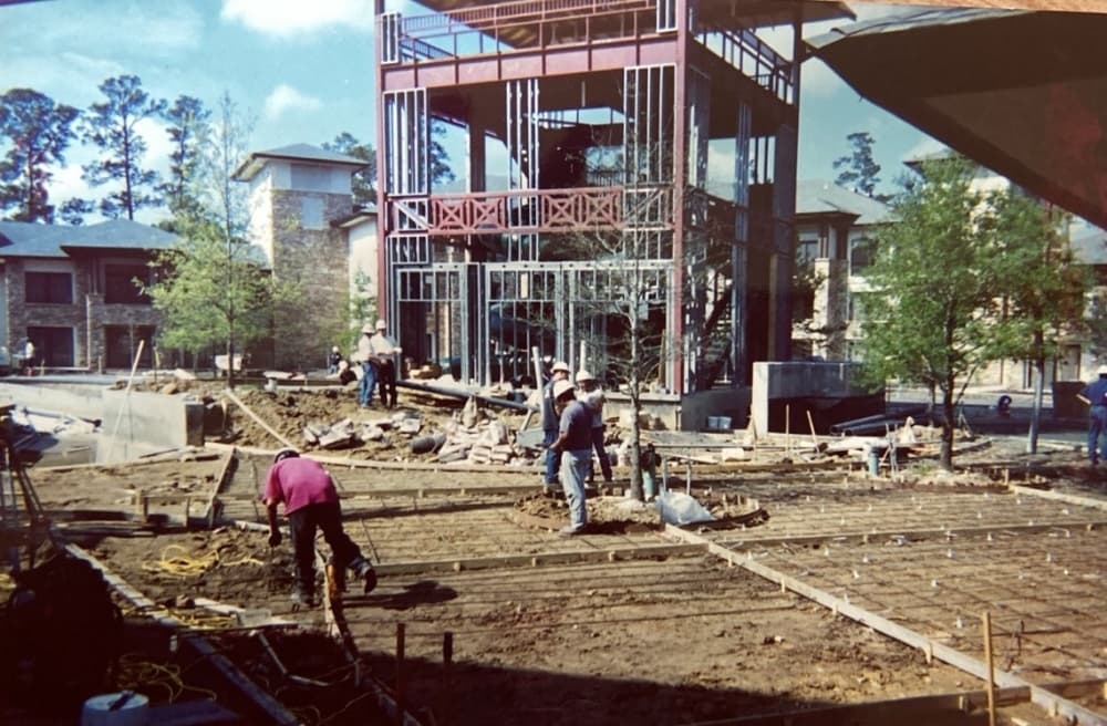Construction on a water slide