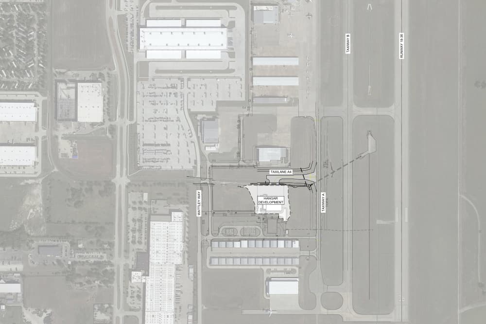 Site plan for airport taxilane project
