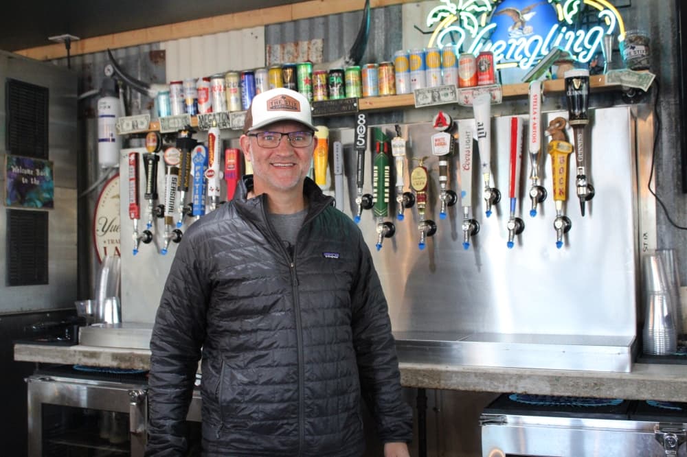 Mike Luther behind the bar. 