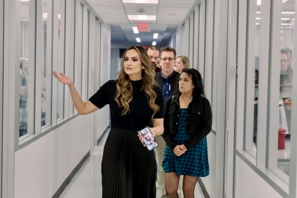 Kristen giving lab tour