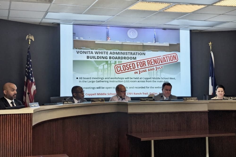 Coppell ISD school boardroom to see remodel