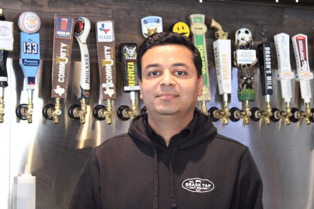 Sid Patel behind the bar. 