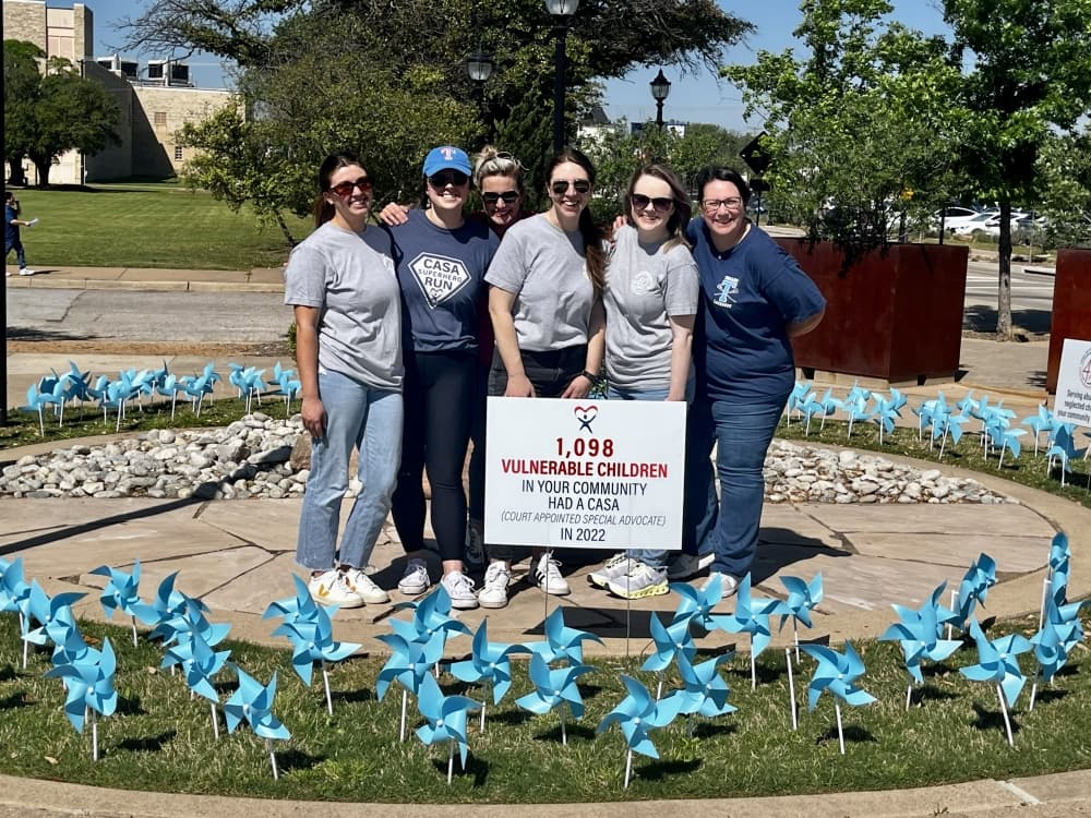 In honor of Child Abuse Prevention Month 2024, CASA of Tarrant County has pinwheel installations around the county. 