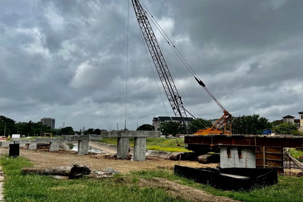 A photo of bridge construction
