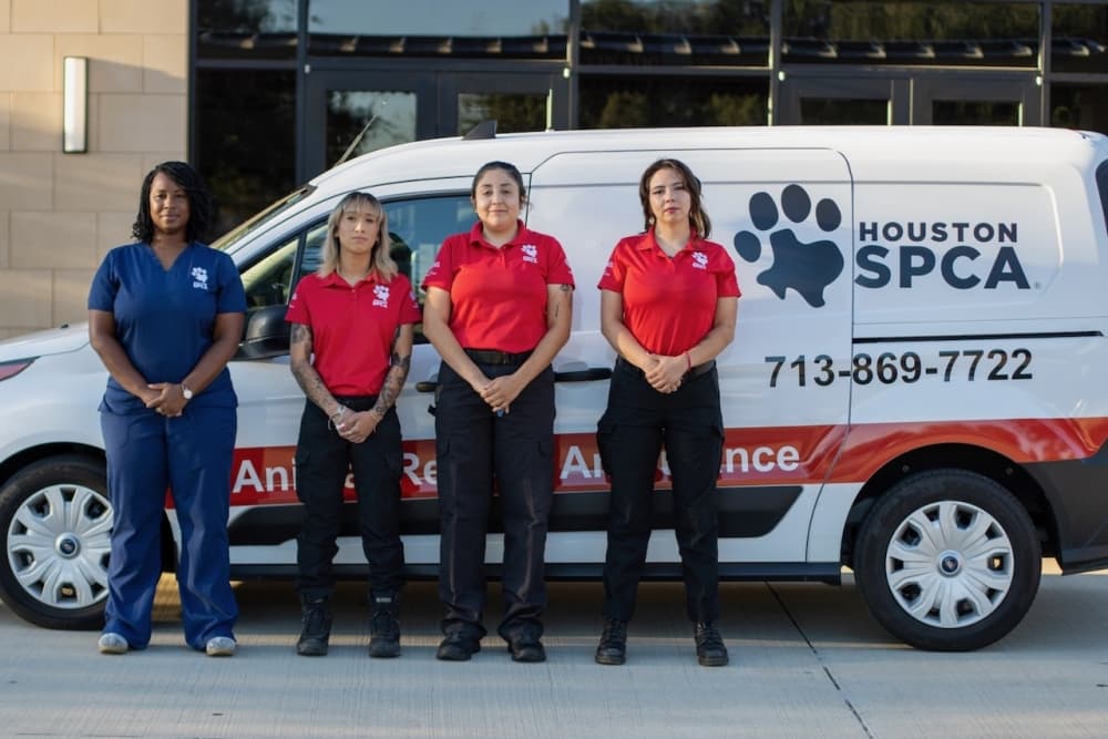 A photo of the Houston SPCA ambulance