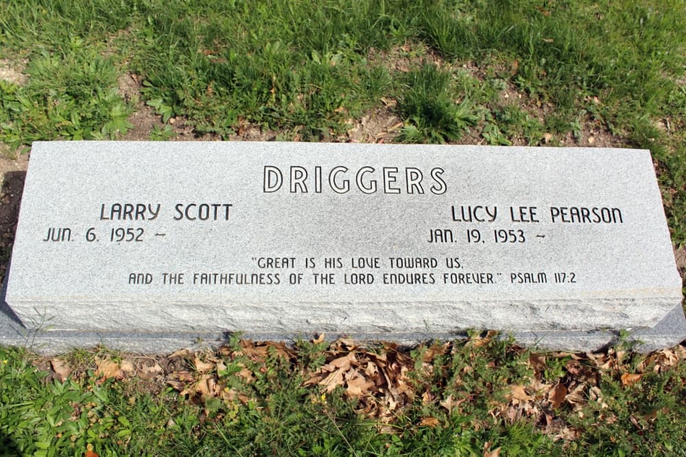 Tombstone with Driggers engraved on it. 