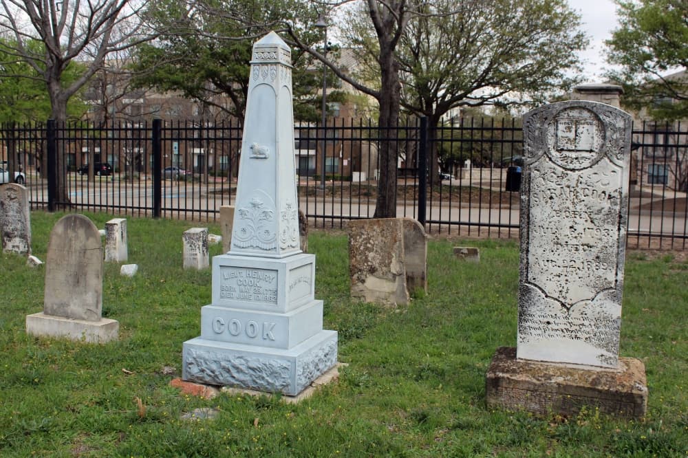 Tombstones of varying ages and sizes. 