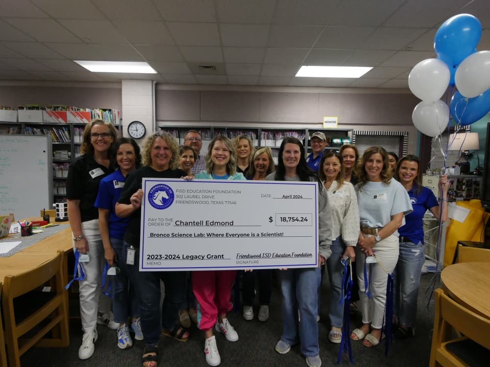 The Friendswood ISD Education Foundation, or FEF, gave out a pair of grants totaling a little more than $40,200 as part of the foundation’s Spring Legacy Grants on April 12. (Courtesy Friendswood ISD)
