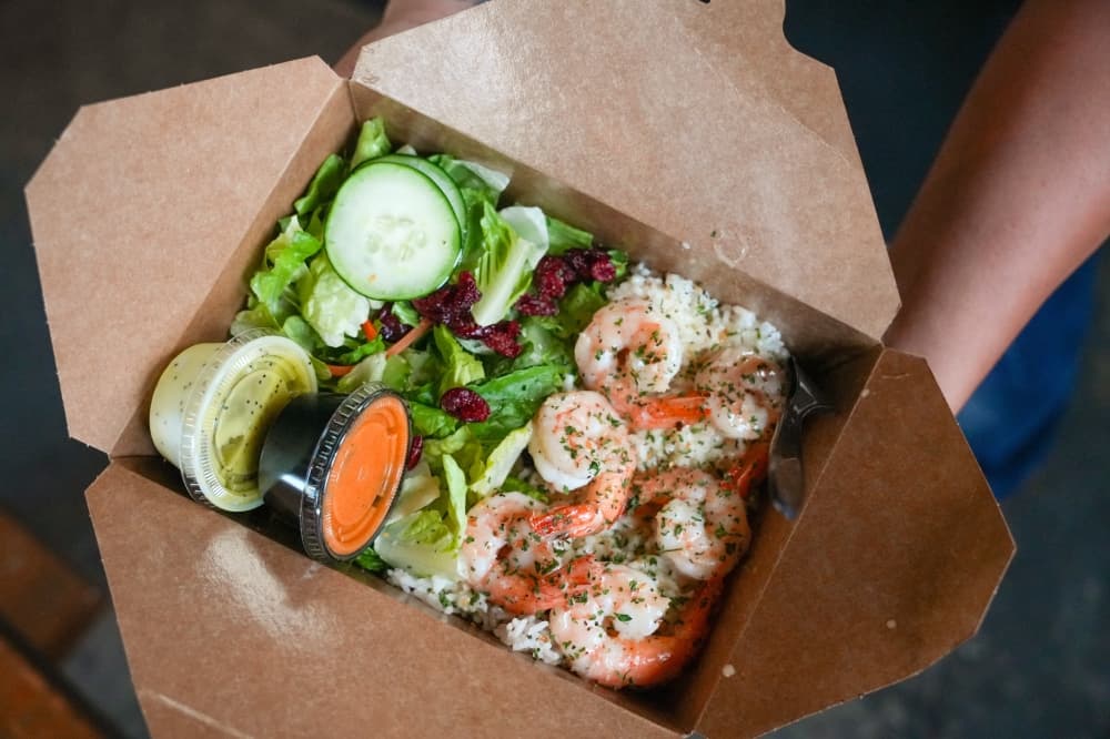 Garlic butter shrimp plate