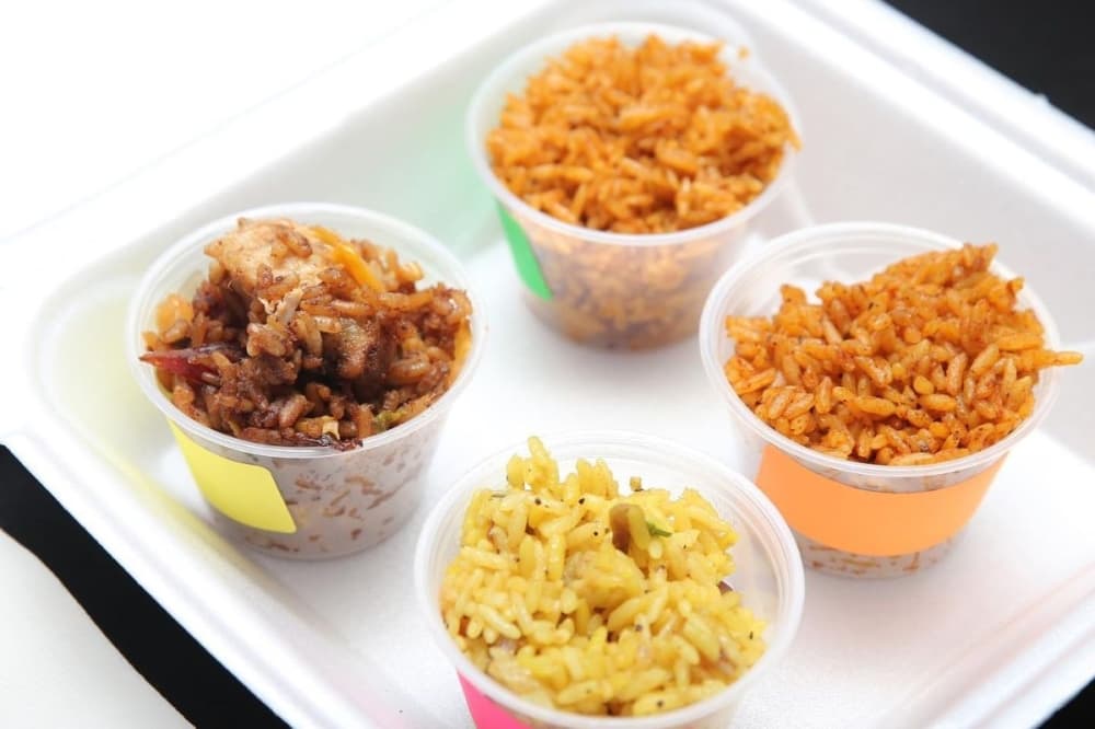 Jollof rice samples from various countries