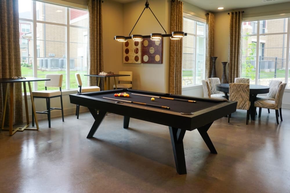 Pool table at apartment complex