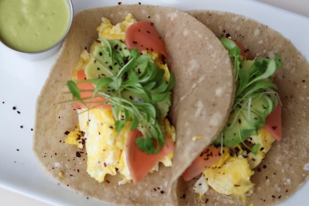 A photo of breakfast tacos.