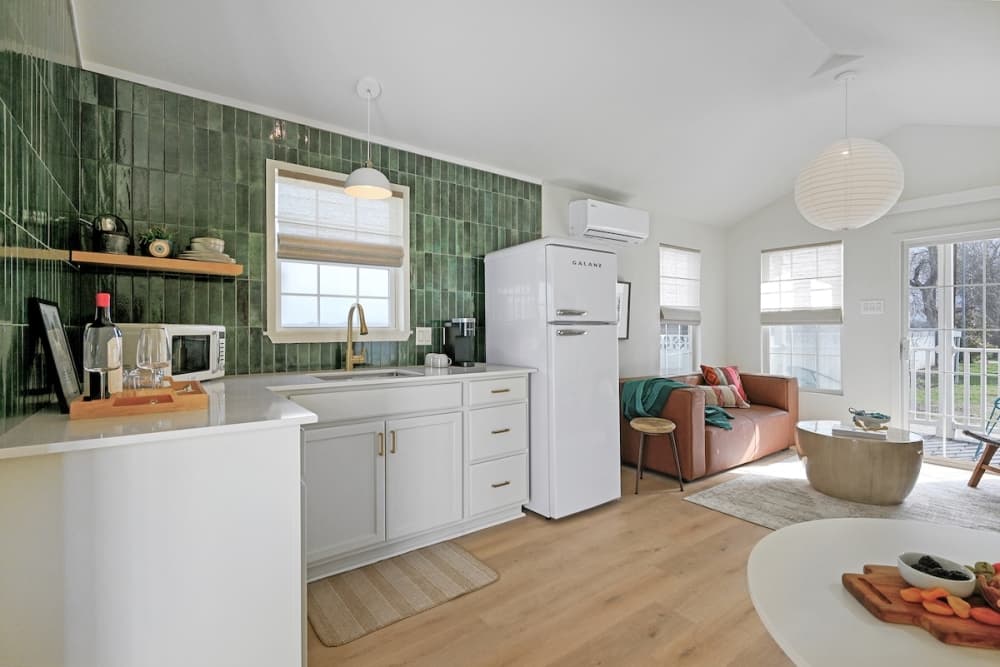 Each private cabin features a living area and a kitchenette. (Courtesy Melrose River Club)