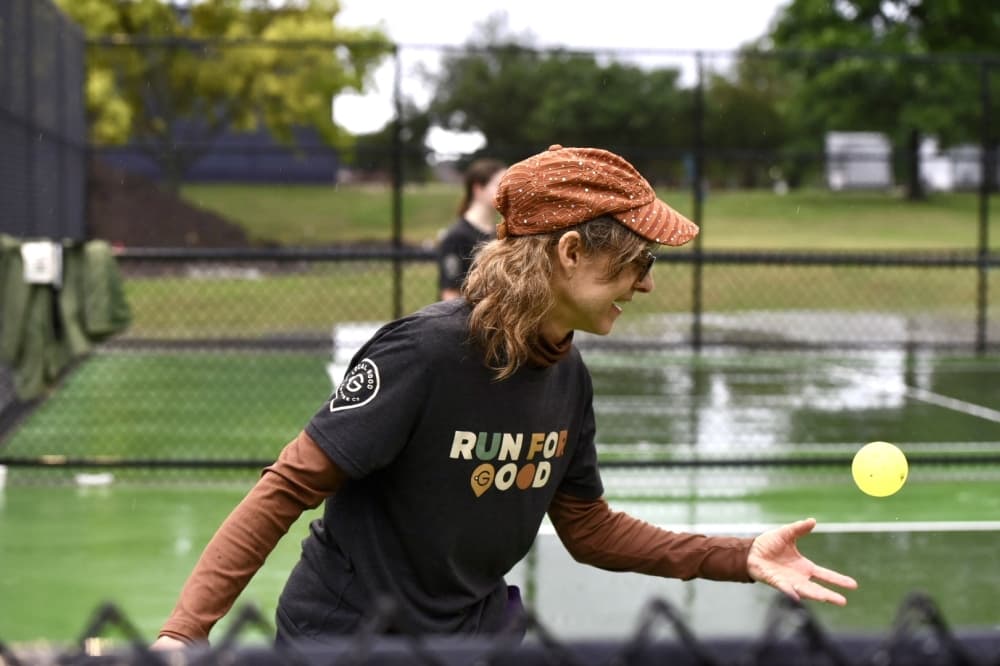Person playing pickleball
