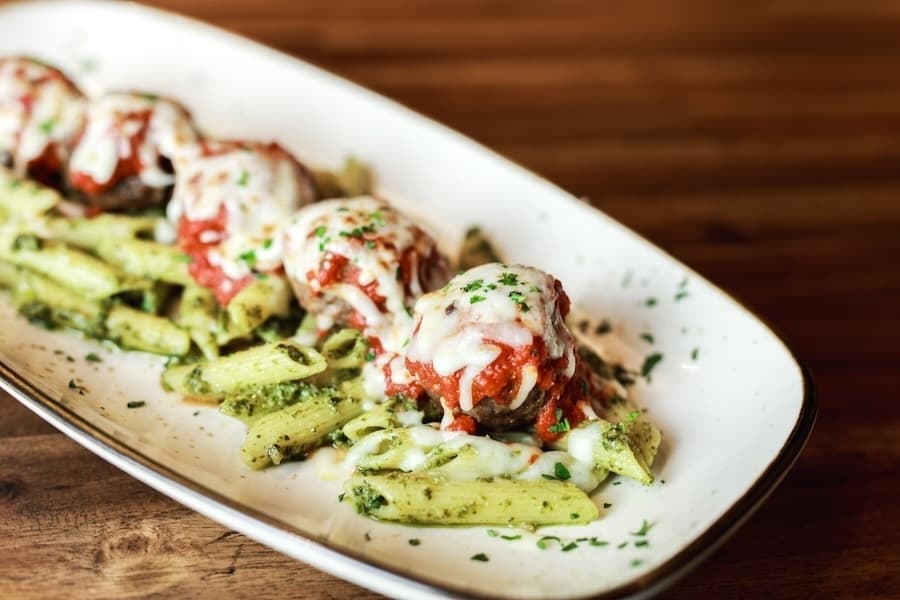 Pepita pesto meatballs are one of the starters offered at Oak & Main. (Courtesy Oak & Main)