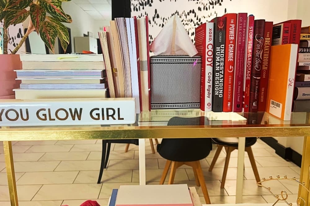 books on a shelf 