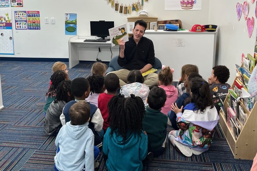 Students being read a story