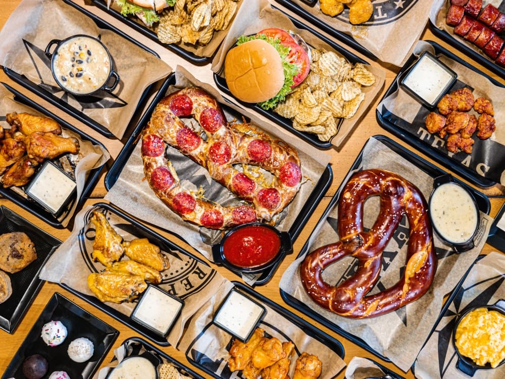 Food available onsite at the cafe at Copendero includes soft pretzels, burgers and snack items. (Courtesy Copendero)