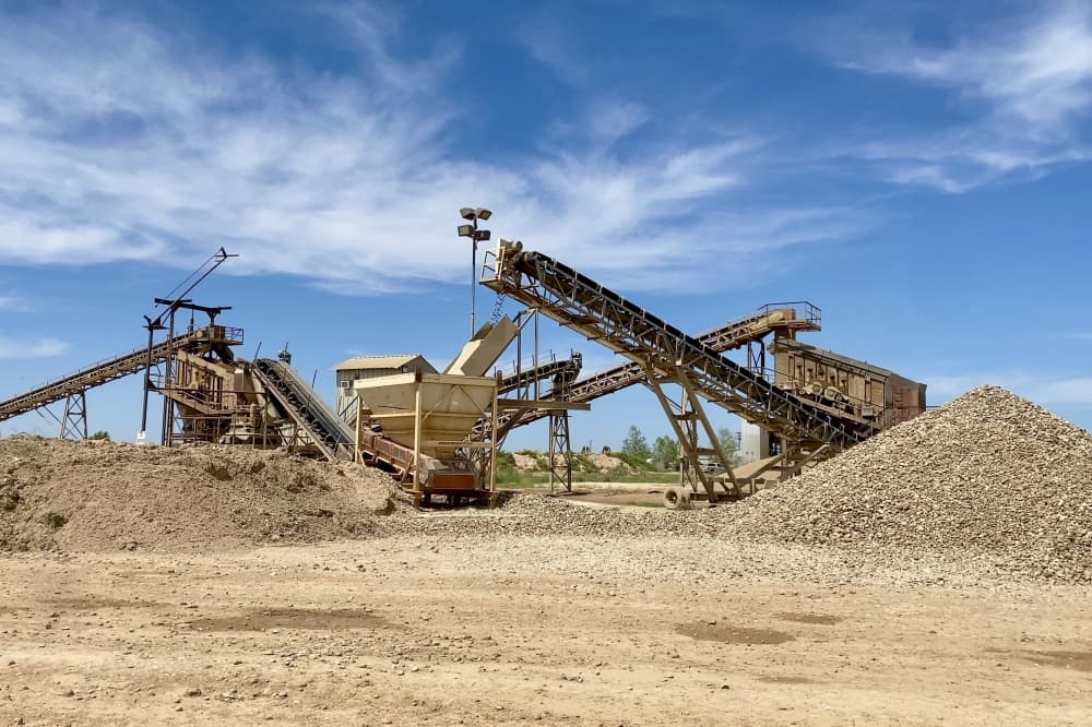 Machinery at a sand and gravel mine.