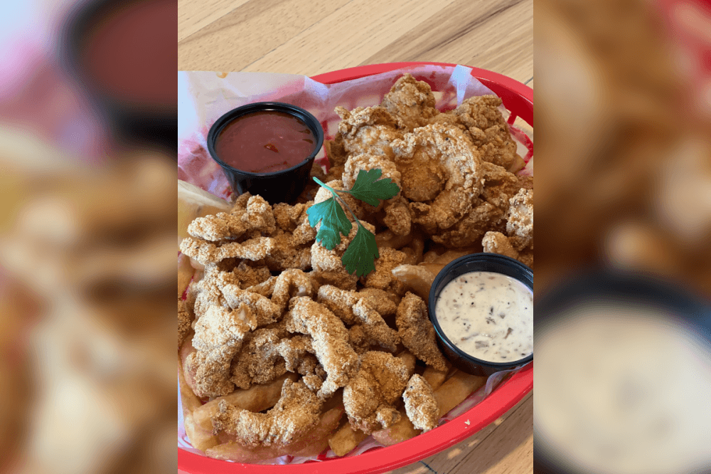 Basket of fried seafood