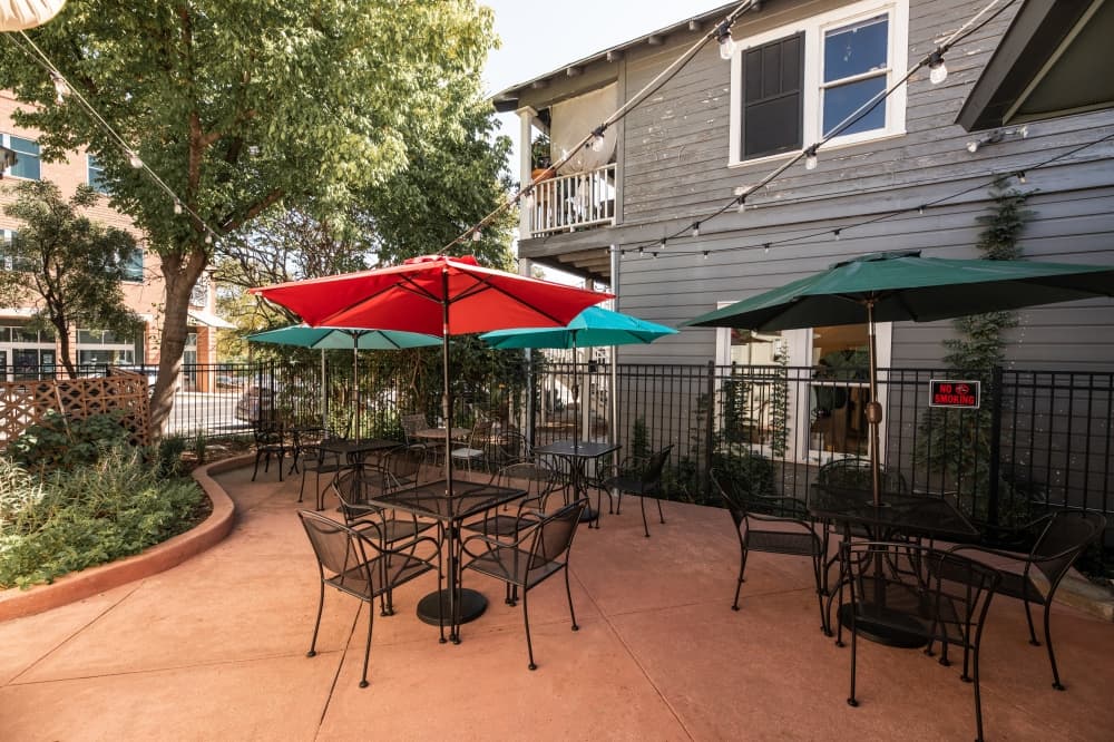 A look at one of the outdoor patio seating areas.