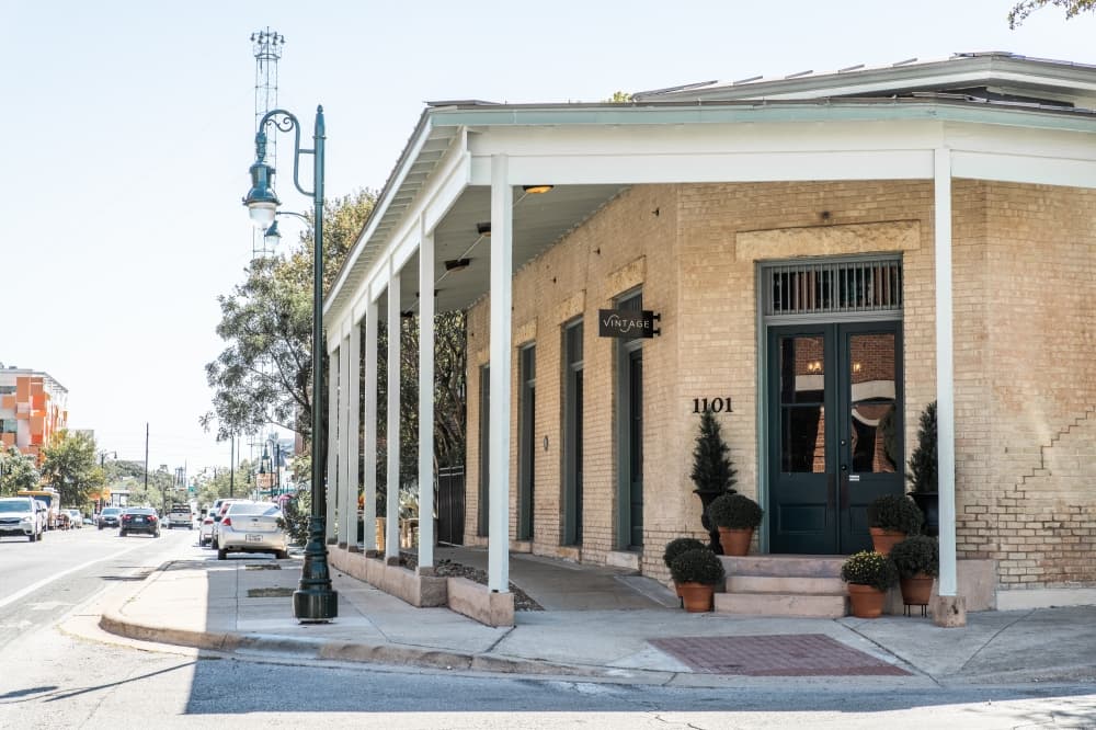 An exterior look at the historic building on a sunny day.