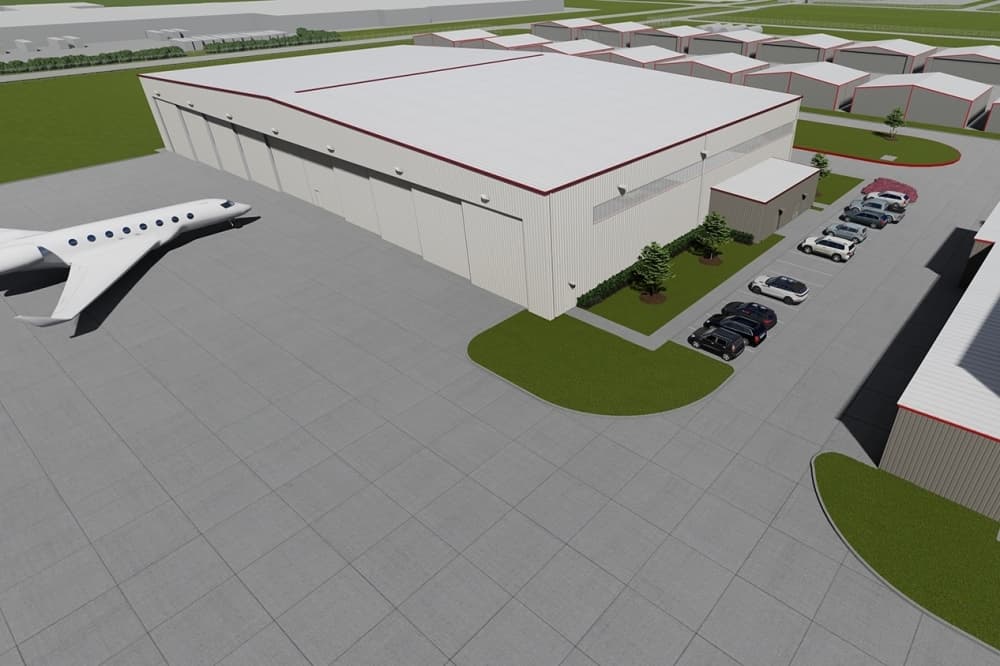 Rendering of the planned hangar facility