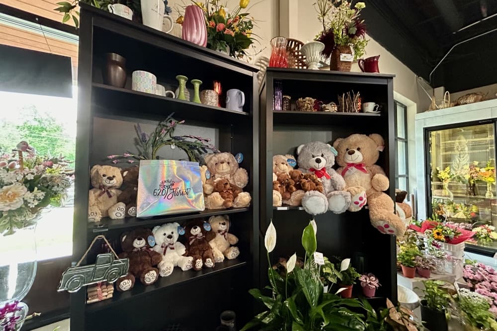 Bonnie Cho said the shop has many house plants and grab-and-go additions to floral arrangements in anticipation of Mother's Day. (Brooke Sjoberg/Community Impact)