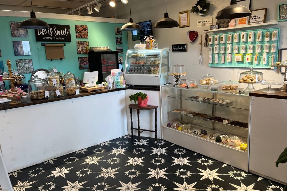 Interior of a bakery. 