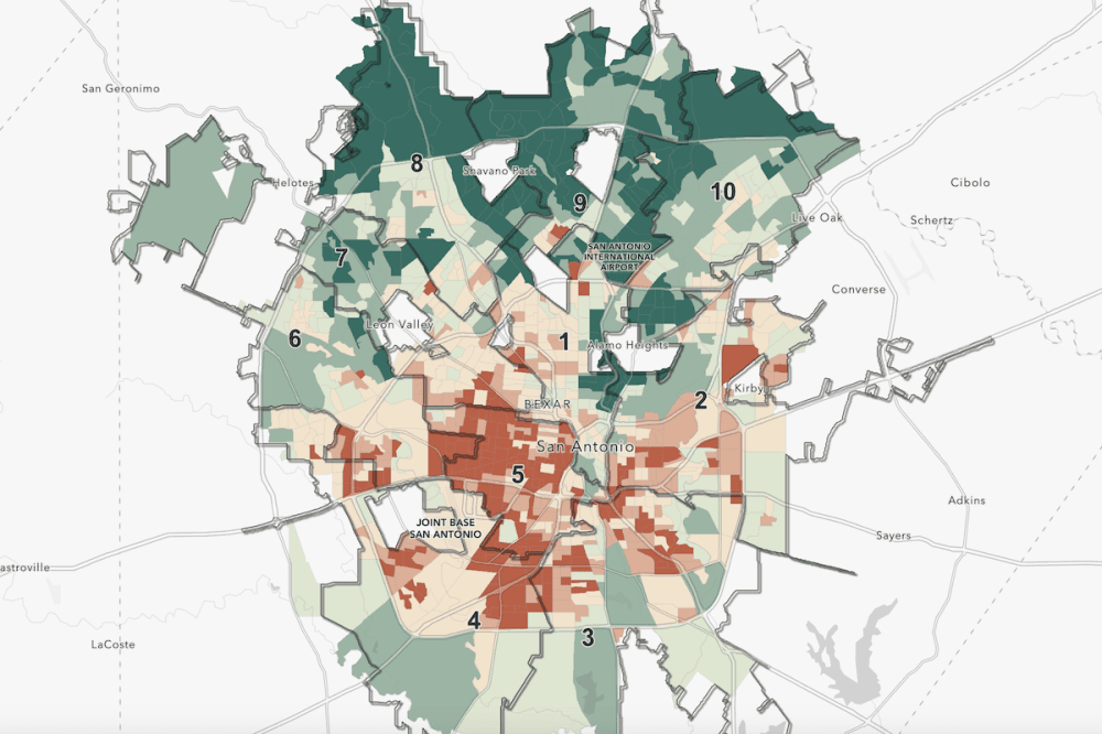 San Antonio heat map