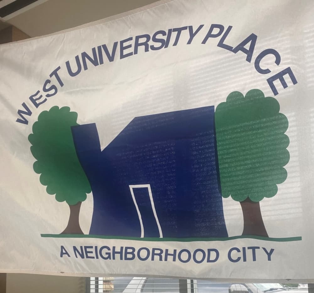 A photo of the 1995 version of West U's flag