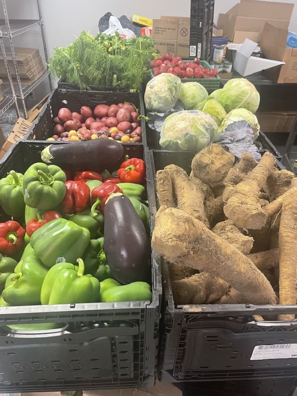 Boxes of produce