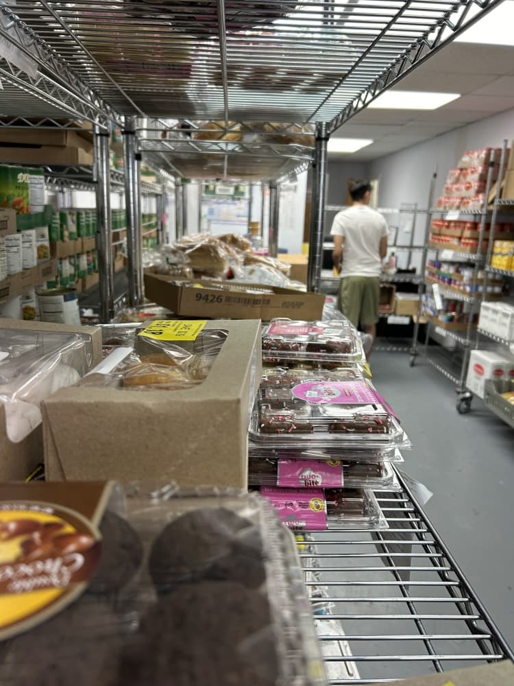 Shelf with food on it
