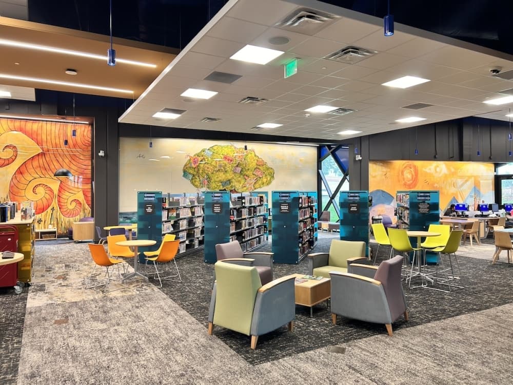 Main lobby of the New Braunfels Public Library - Westside Branch.