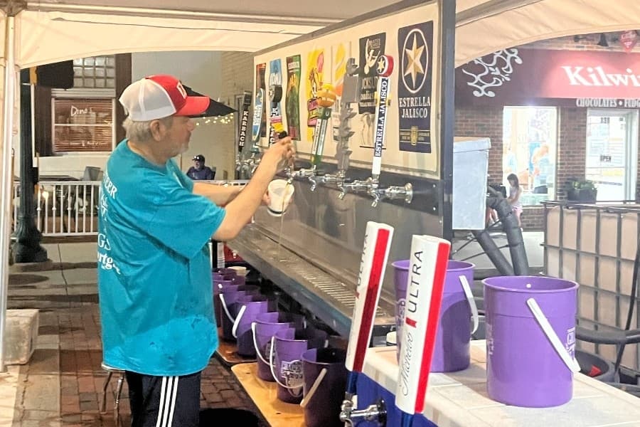 beer being poured 