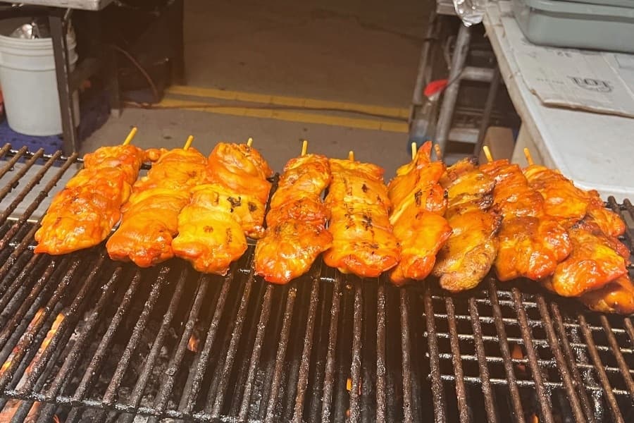 chicken on a grill